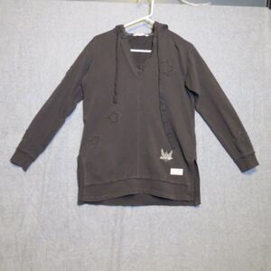 Odd Molly Gray Hooded Tunic Pullover with Stars Oversize Size 0